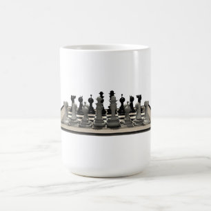 Chessboard en schaakstukken: koffiemok