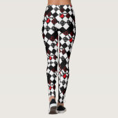 Chessboard Heart Valentijnsdag B&W Leggings (Achterkant)