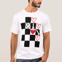 Chessboard Heart Valentijnsdag zwart-wit