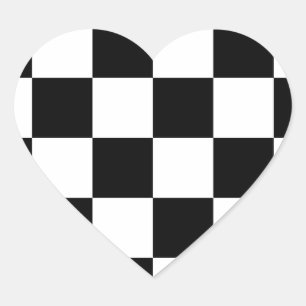 Chessboard met gerangschikte vlag voor racebestekk hart sticker