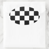 Chessboard met gerangschikte vlag voor racebestekk ovale sticker (Tas)