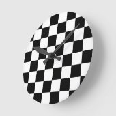 Chessboard met gerangschikte vlag voor racebestekk ronde klok (Hoek)