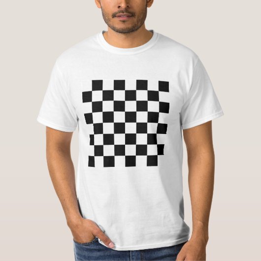 Chessboard met gerangschikte vlag voor racebestekk t-shirt (Voorkant)