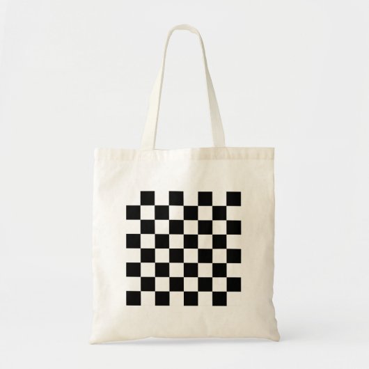 Chessboard met gerangschikte vlag voor racebestekk tote bag (Voorkant)