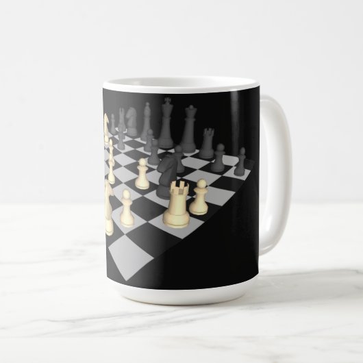 Chessboard met schaakstukken - Aangepaste Mok (Voorkant rechts)