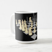 Chessboard met schaakstukken - Aangepaste Mok (Voorkant links)