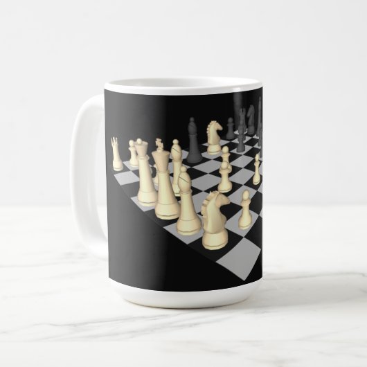 Chessboard met schaakstukken - Aangepaste Mok (Voorkant links)
