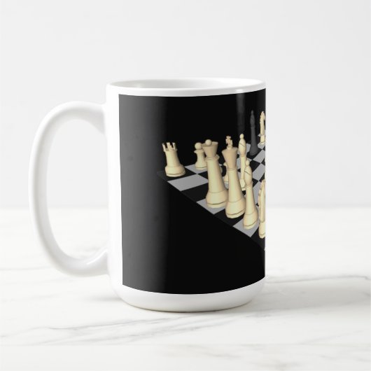 Chessboard met schaakstukken - Aangepaste Mok (Links)
