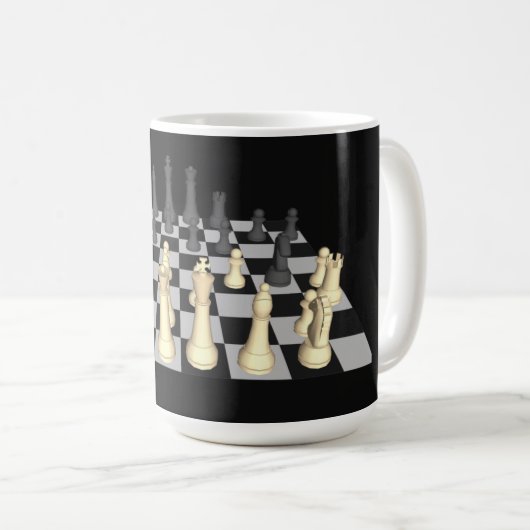 Chessboard met schaakstukken - Aangepaste Mok (Voorkant rechts)