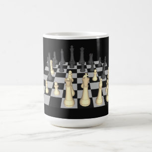 Chessboard met schaakstukken - Aangepaste Mok