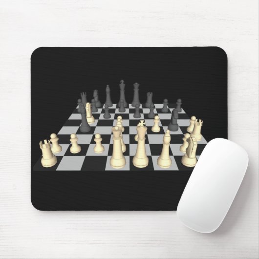 Chessboard met schaakstukken - Custom Mousepad Muismat (Met muis)