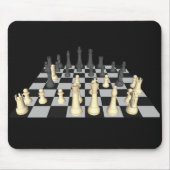 Chessboard met schaakstukken - Custom Mousepad Muismat (Voorkant)