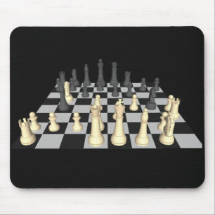 Chessboard met schaakstukken - Custom Mousepad Muismat