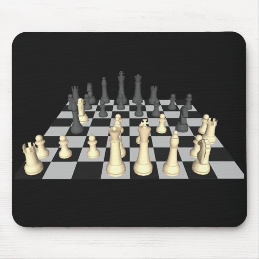Chessboard met schaakstukken - Custom Mousepad Muismat (Voorkant)