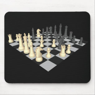 Chessboard met schaakstukken - Custom Mousepad Muismat