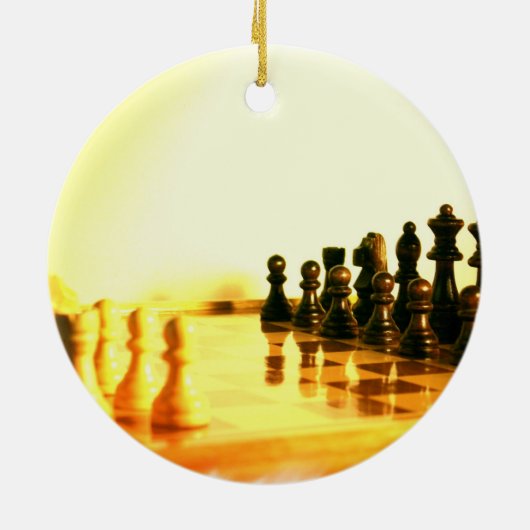 Chessboard Ornaemnt Keramisch Ornament (Achterkant)