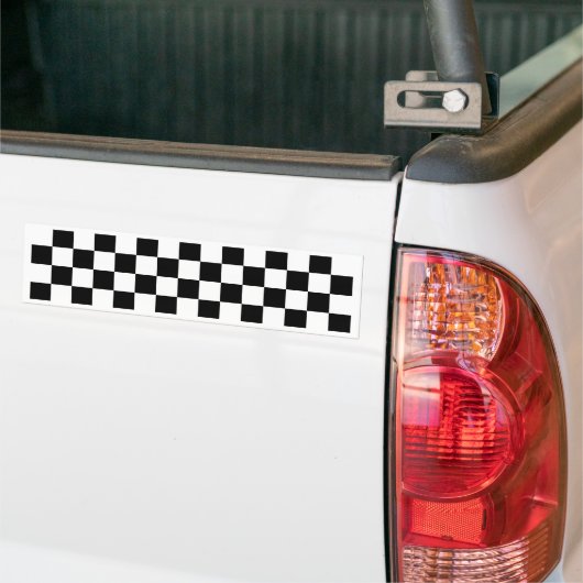chessboard patroon zwart-wit bumpersticker (Op Truck)