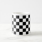 chessboard patroon zwart-wit koffiemok (Center)