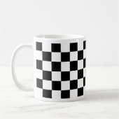 chessboard patroon zwart-wit koffiemok (Links)