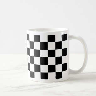 chessboard patroon zwart-wit koffiemok