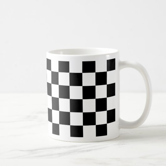 chessboard patroon zwart-wit koffiemok (Rechts)