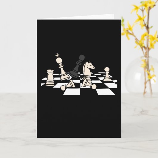 Chessboard Player-schaakstukken Kaart (Gele Bloem)