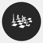 Chessboard Player-schaakstukken Ronde Sticker (Voorkant)