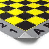 chessboard schaaktafel concurrentie geel zwart poster (Hoek)