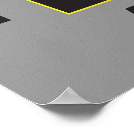 chessboard schaaktafel concurrentie geel zwart poster (Hoek)