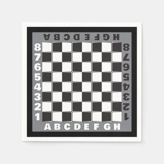 chessboard-wedstrijd dubbele posten servet (Voorkant)