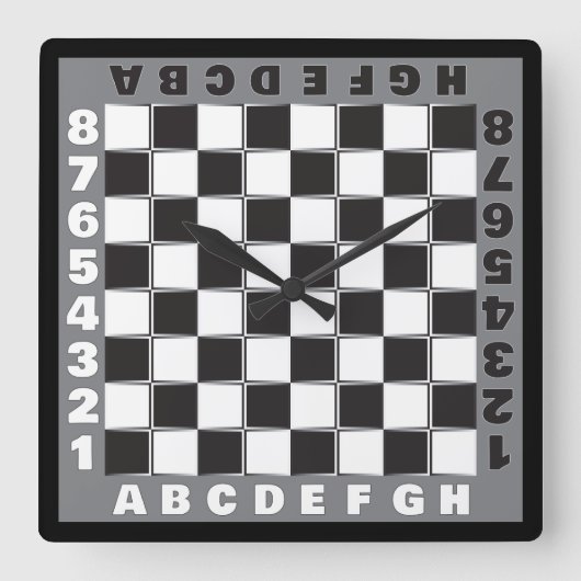 chessboard-wedstrijd vierkante klok (Voorkant)