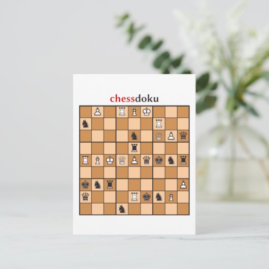 chessdoku briefkaart (Staand voorkant)