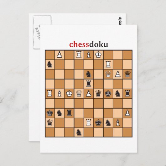 chessdoku briefkaart (Voorkant / Achterkant)