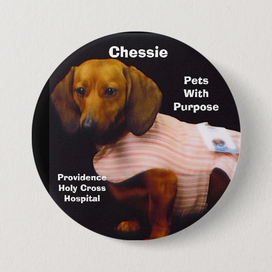 Chessie Pets met doel Ronde Button 7,6 Cm (Voorkant)