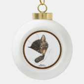Chessie the Kitten Ceramic Ball Ornament (Voorkant)