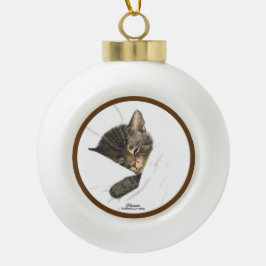 Chessie the Kitten Ceramic Ball Ornament