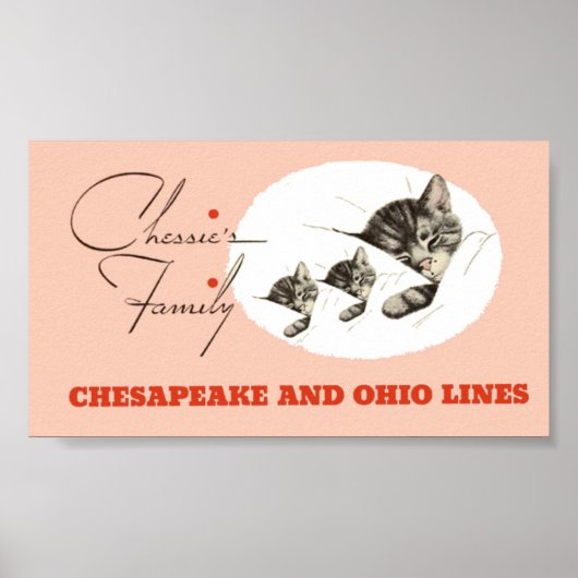 Chessie the Railroad Kitten en haar kinderen Poster (Voorkant)