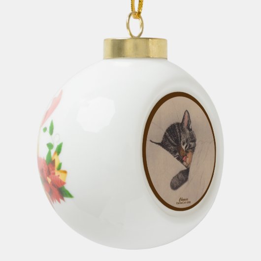 Chessie the Sleeping Kitten Ceramic Ball Ornament (Links)