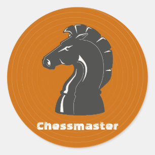 Chessmaster Black Horse Ronde Sticker