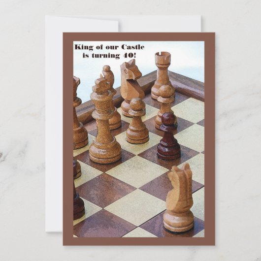 Chessmen Birthday Party Invitation Kaart (Voorkant)