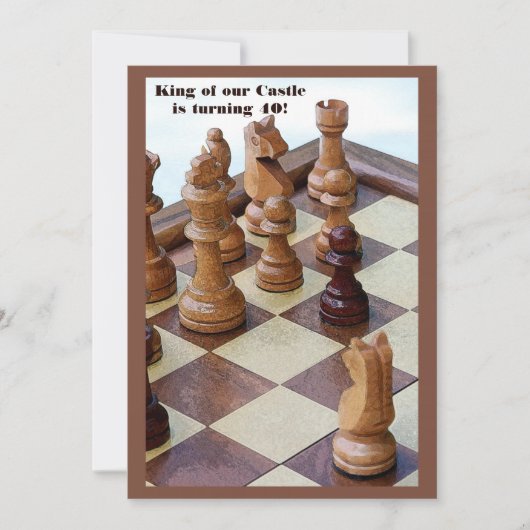Chessmen Birthday Party Invitation Kaart (Voorkant)