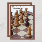 Chessmen Birthday Party Invitation Kaart (Voorkant / Achterkant)