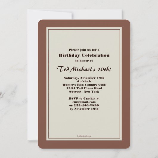 Chessmen Birthday Party Invitation Kaart (Achterkant)