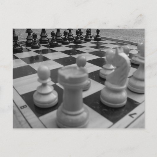 Chessset B&W Briefkaart (Voorkant)
