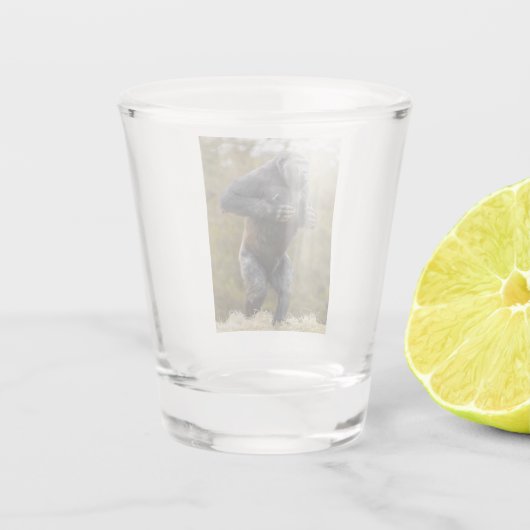 Chest Beating Gorilla Shot Glas (Achterkant)
