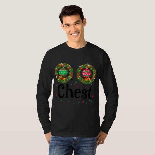 Chest Chestnoten Kostuum kerstmis met borstdop T-shirt (Voorkant volledig)