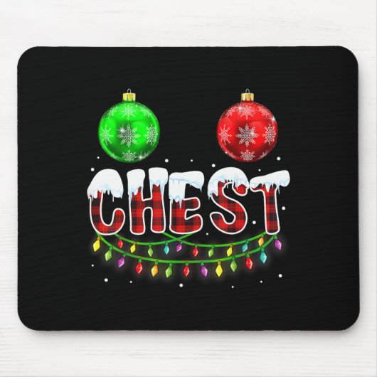 Chest Nuts Christmas Funny Matching Couple Chestnu Muismat (Voorkant)