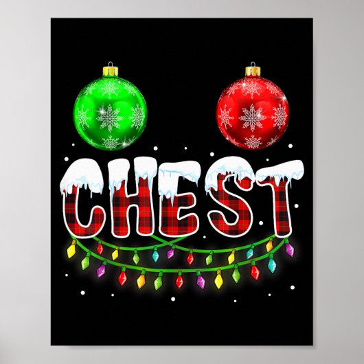 Chest Nuts Christmas Funny Matching Couple Chestnu Poster (Voorkant)