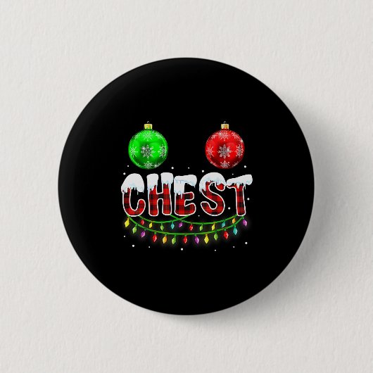 Chest Nuts Christmas Funny Matching Couple Chestnu Ronde Button 5,7 Cm (Voorkant)