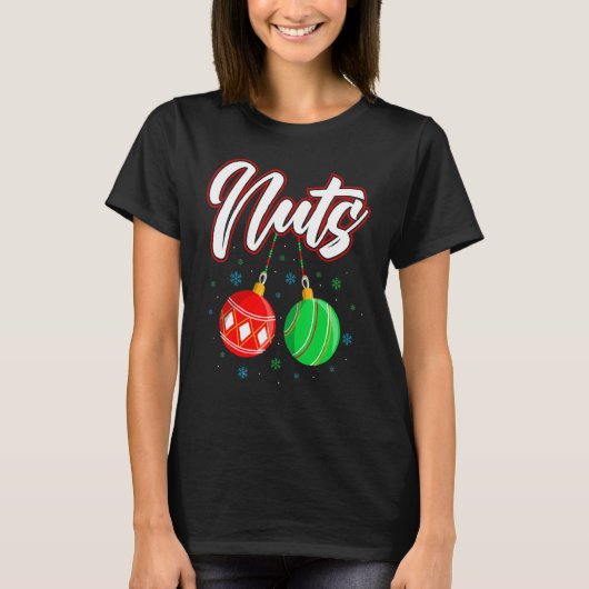 Chest Nuts Christmas Funny Matching Couple Chestnu T-shirt (Voorkant)